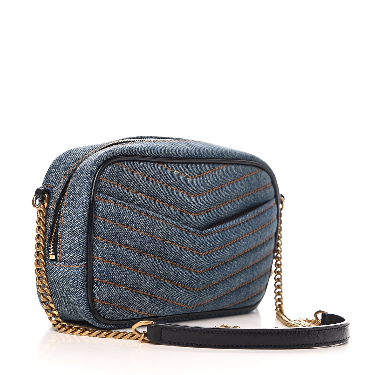 Denim Matelasse Monogram Mini Lou Camera Bag California Blue