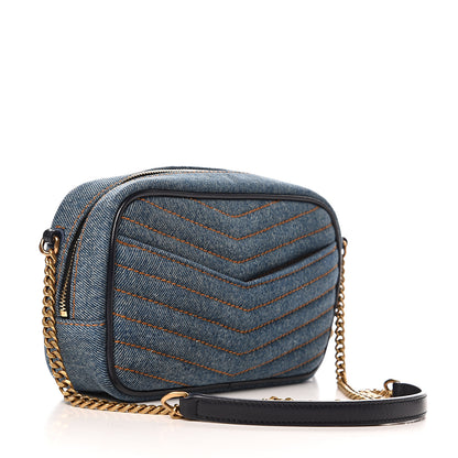 Saint Laurent Denim Matelasse Monogram Mini Lou Camera Bag California Blue 2 of 10