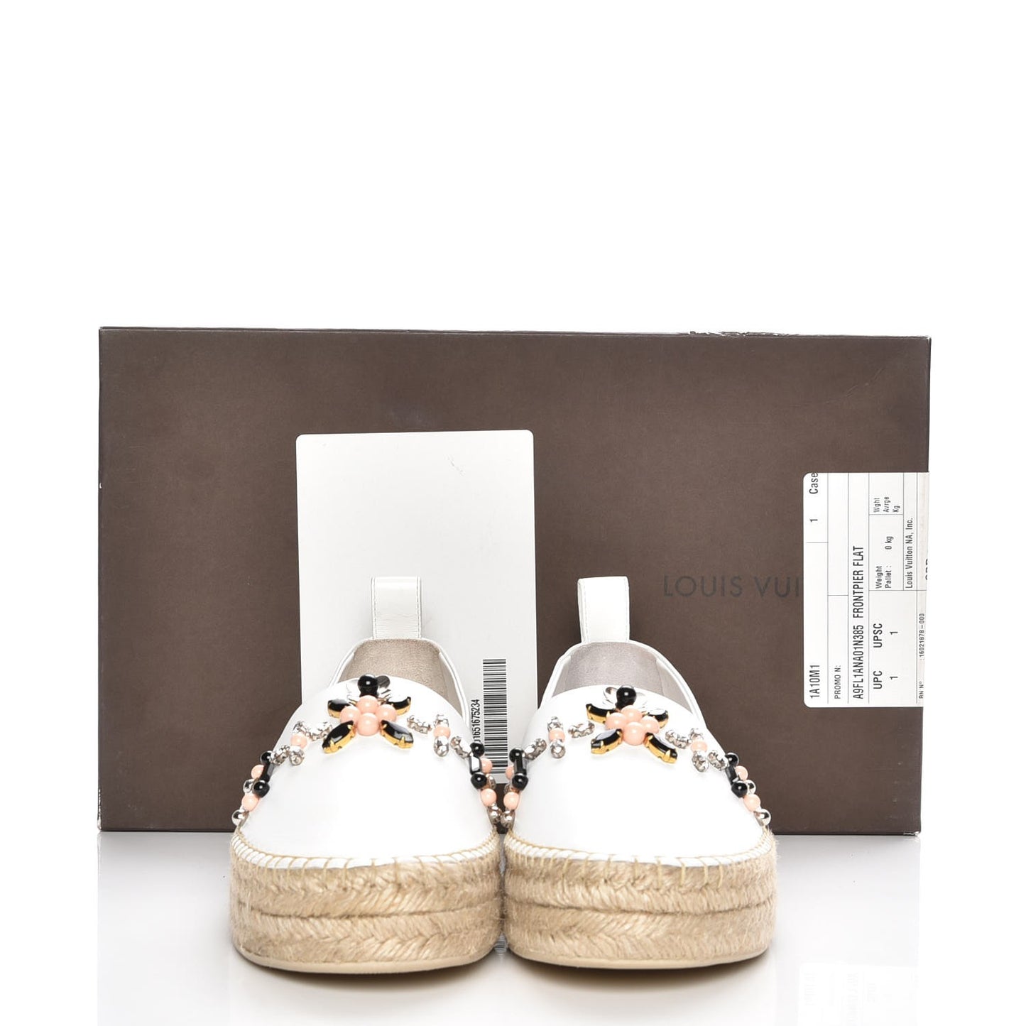 Lambskin Front Pier Espadrille Flats 38.5 White