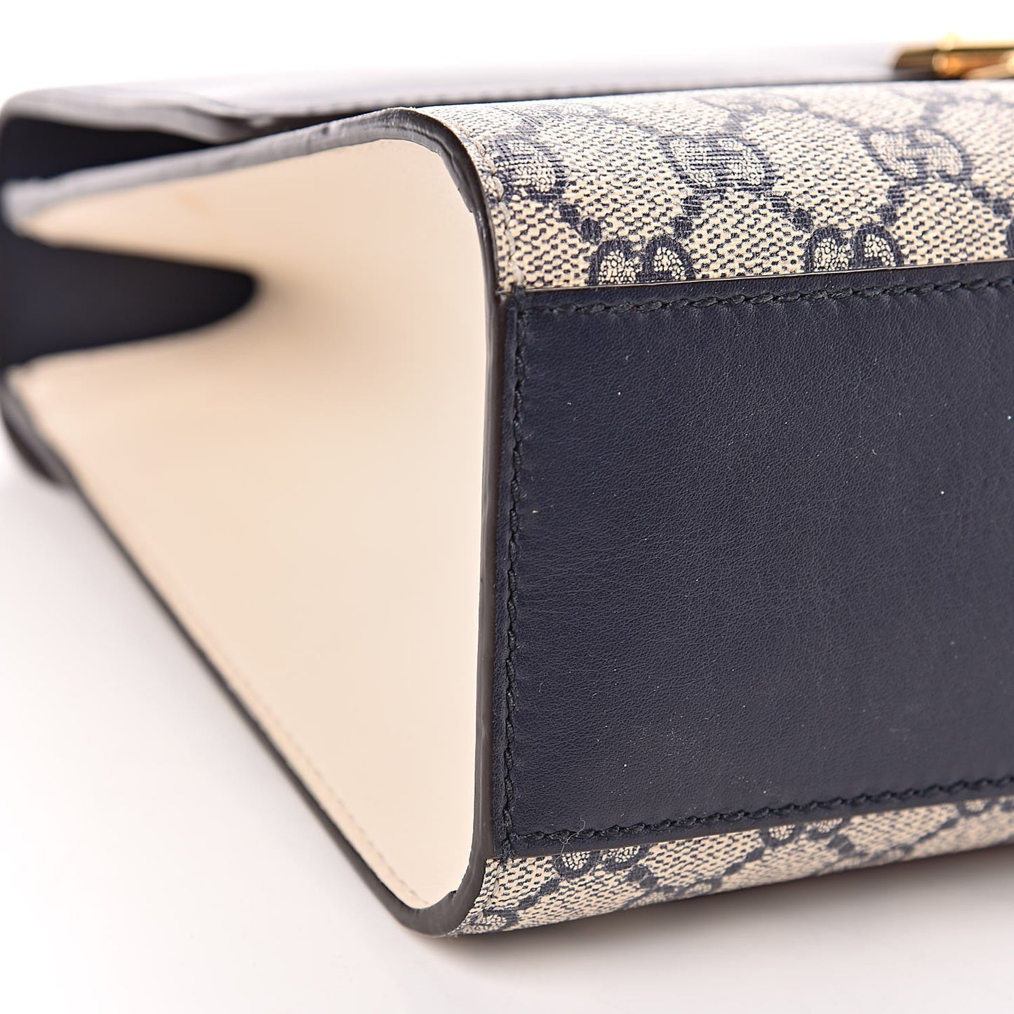 GG Supreme Monogram Calfskin Medium Padlock Shoulder Bag Beige Blue Mystic White Hibiscus Red