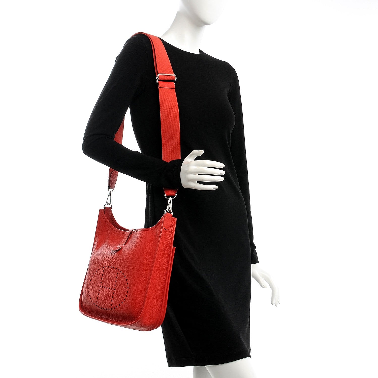 Hermes Taurillon Clemence Evelyne III PM Rouge Tomate 2 of 8
