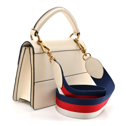 Gucci Calfskin Sylvie Web Small Queen Margaret Top Handle Bag White 3 of 10