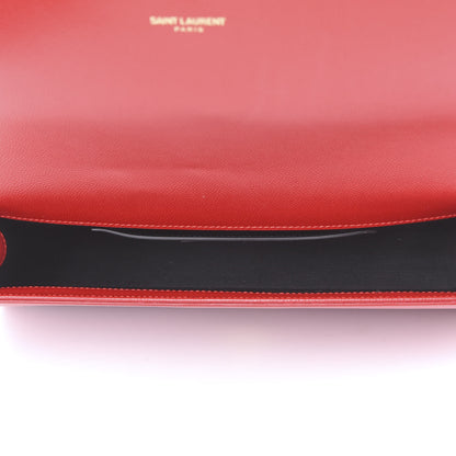 Saint Laurent Grain De Poudre Classic Monogram Cassandre Clutch New Red 4 of 11