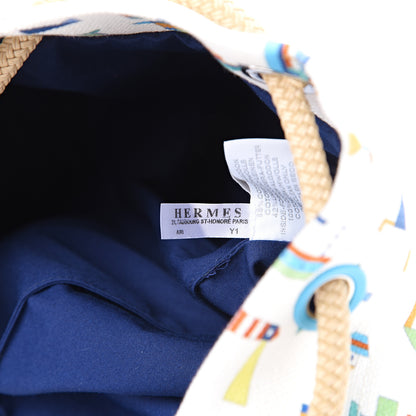 Hermes Canvas Petit Chalutier Duffle Bag Azur 6 of 10