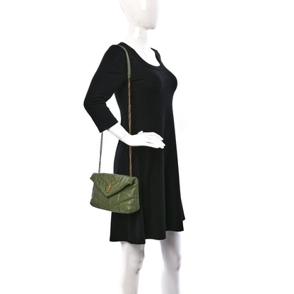 Saint Laurent Lambskin Quilted Toy Loulou Puffer Monogram Chain Satchel Light Pistache 2 of 10