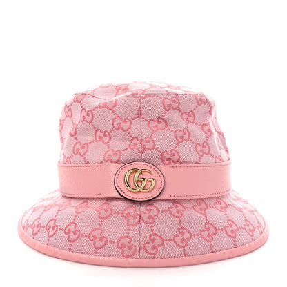 Gucci Monogram Textured Dollar Calfskin GG Jago Bucket Hat M Soft Cotton Candy Dark Cotton Candy 3 of 11