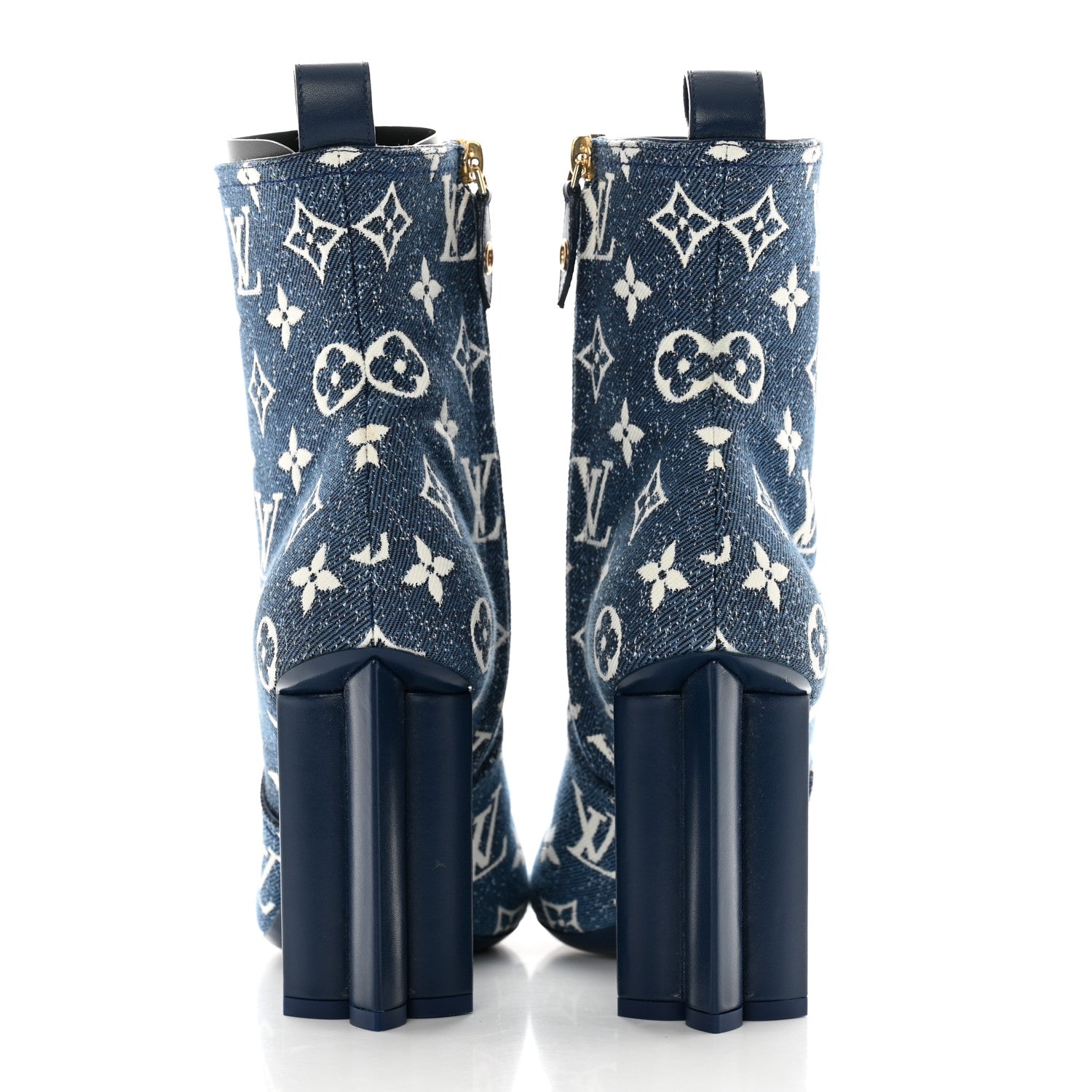 Louis Vuitton Denim Monogram Silhouette Ankle Boots 39 Navy Blue 5 of 10