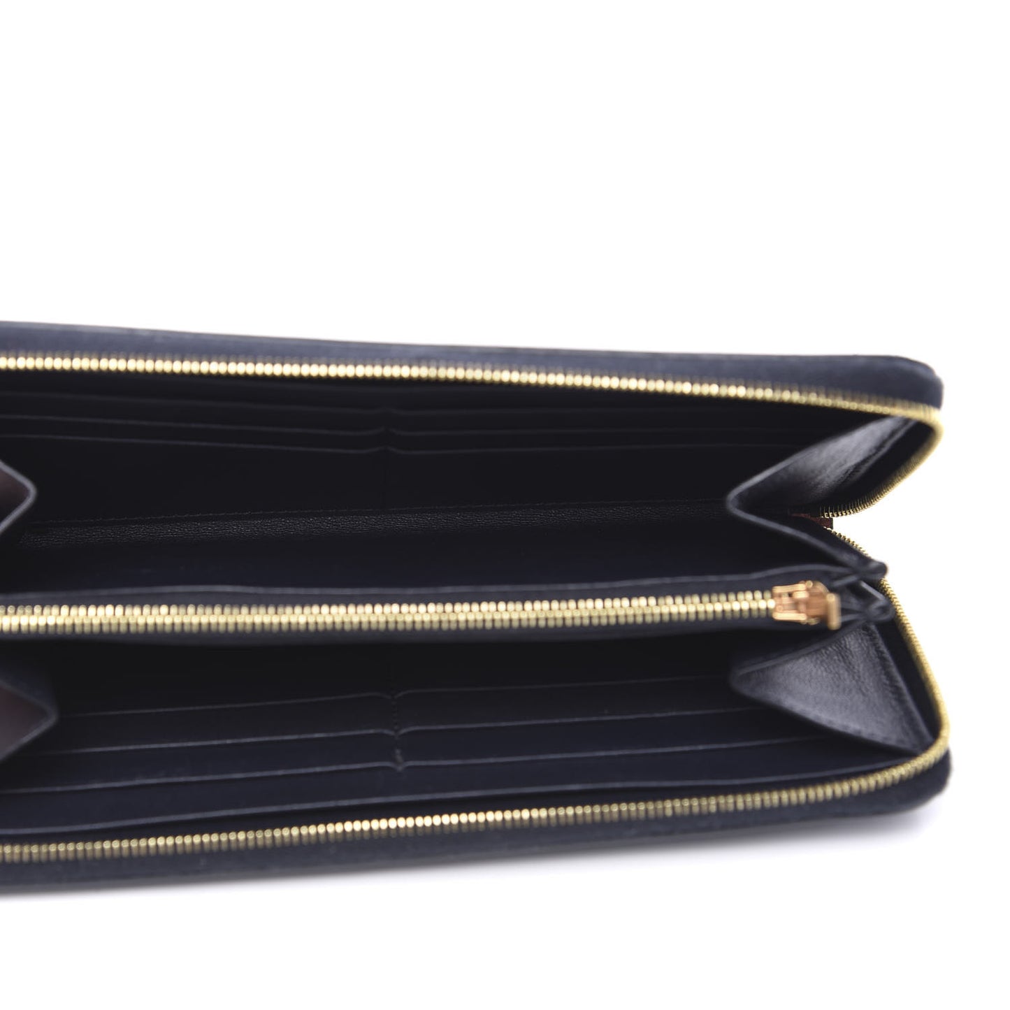 Lambskin Large Zip Around Multifunction Wallet Navy Claycourt