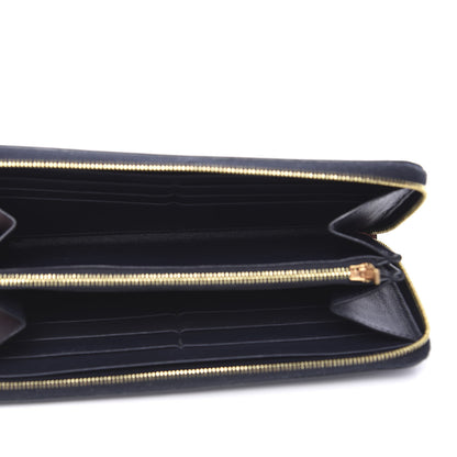 Celine Lambskin Large Zip Around Multifunction Wallet Navy Claycourt 4 of 10
