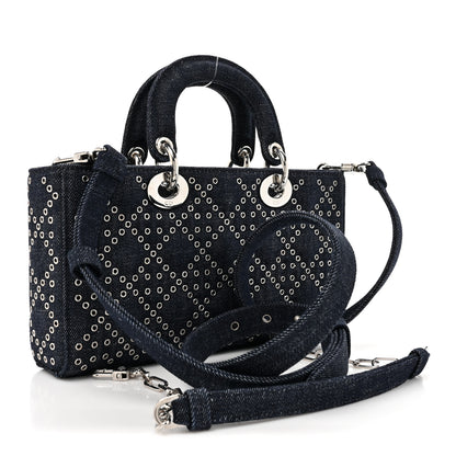 Christian Dior Denim Eyelet Lady D-Joy Blue 3 of 10