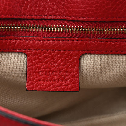 Gucci Pebbled Calfskin Medium Soho Flap Crossbody Vibrant Red 6 of 10
