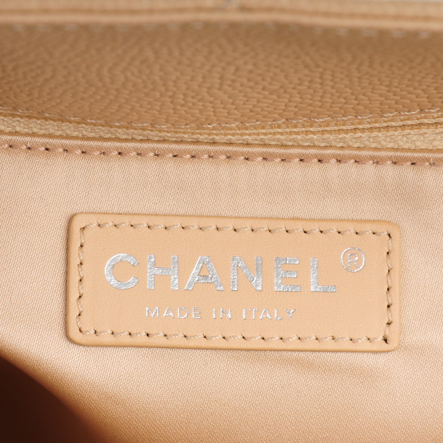 Caviar Quilted Grand Shopping Tote GST Beige Clair