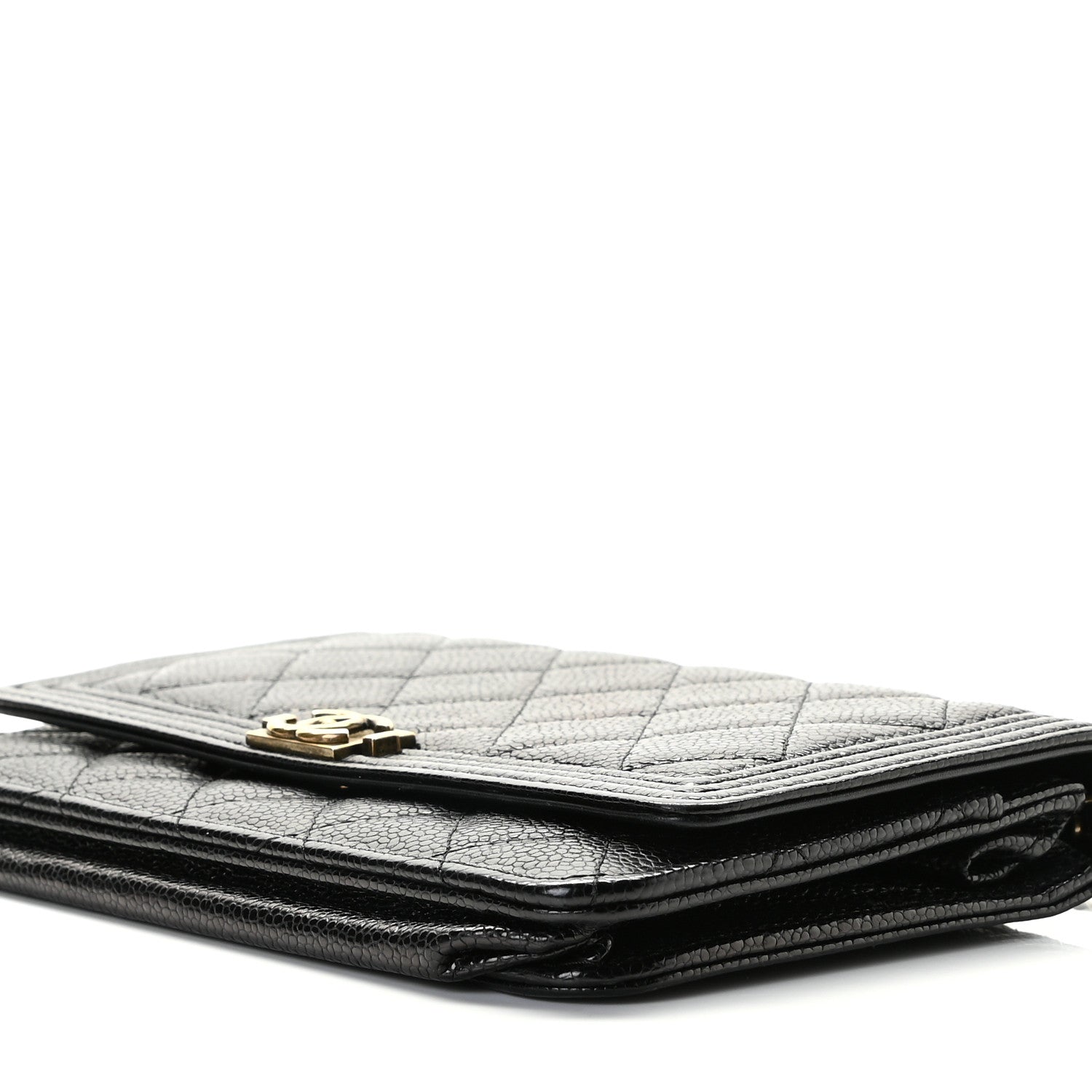 Chanel Caviar Quilted Boy Wallet On Chain WOC Black 7 of 8