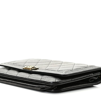 Chanel Caviar Quilted Boy Wallet On Chain WOC Black 7 of 8