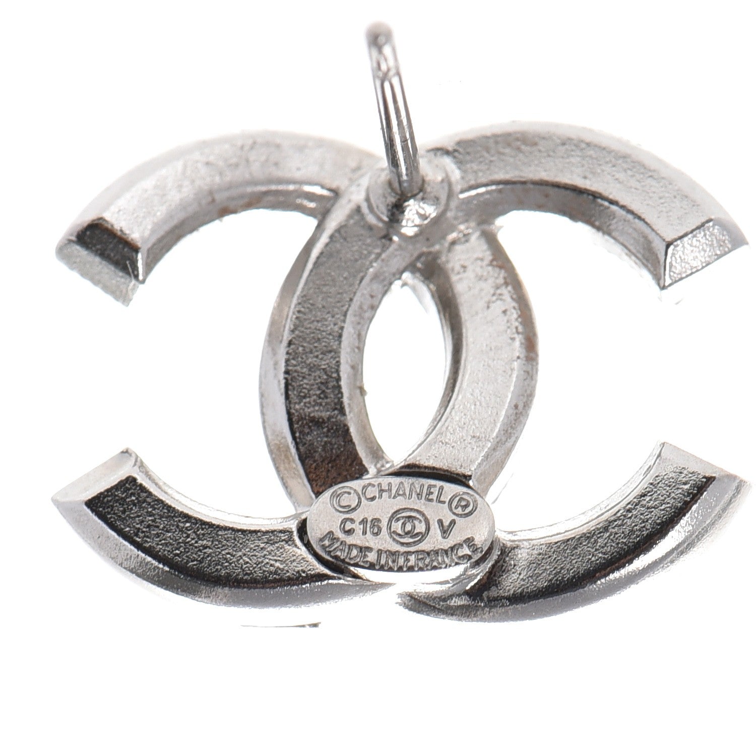 Chanel Baguette Crystal CC Earrings Silver 5 of 6