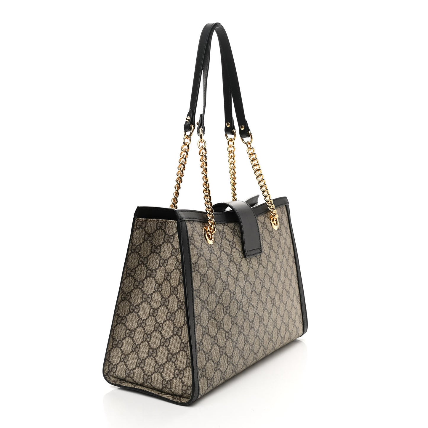 GG Supreme Monogram Medium Padlock Tote Black