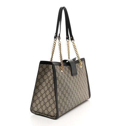 Gucci GG Supreme Monogram Medium Padlock Tote Black 3 of 9
