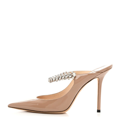 Jimmy Choo Patent Crystal Bing 100 Pumps 38.5 Ballet Pink 1 of 7