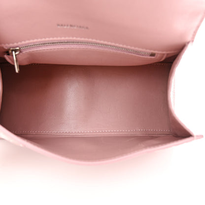 Balenciaga Shiny Calfskin Crocodile Embossed Small Hourglass Top Handle Bag Powder Pink 5 of 12