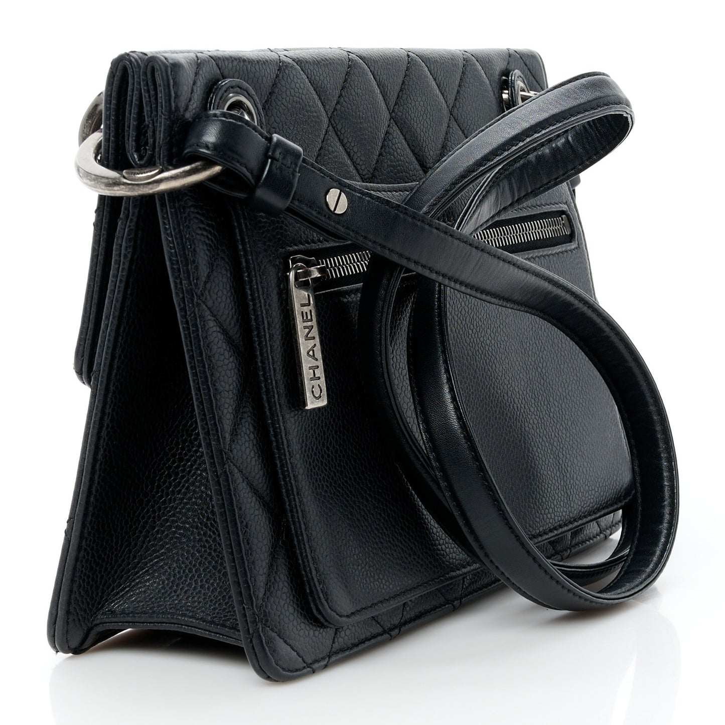 Caviar Quilted Medium Retro Class Flap Black