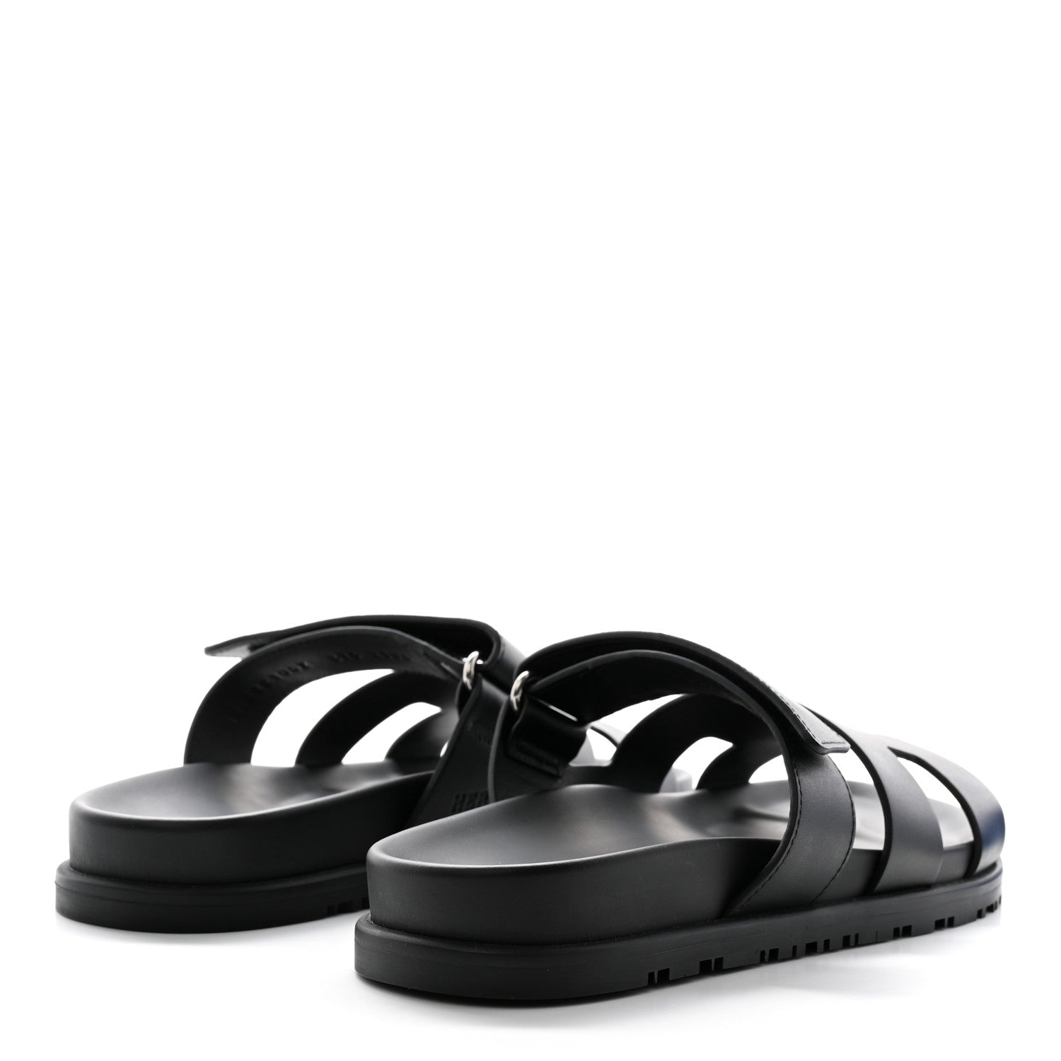Hermes Calfskin Womens Chypre Sandals 37.5 Black 4 of 10