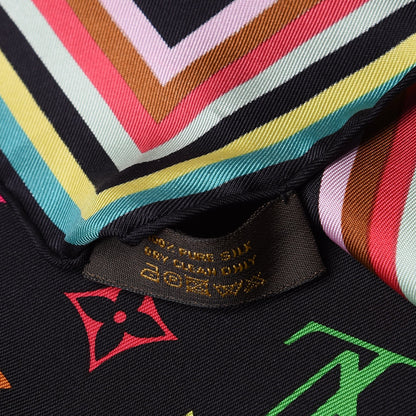 Louis Vuitton Silk Multicolor Eye Love Scarf Black 5 of 9