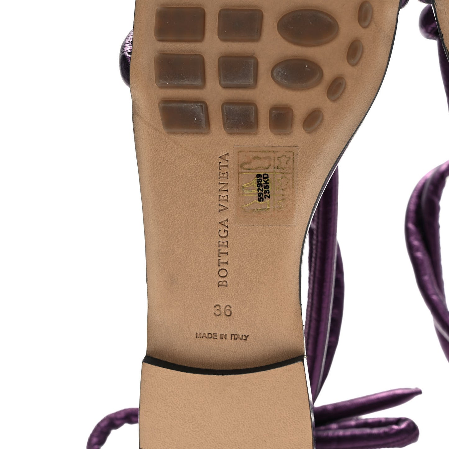 Nappa Knotted Square Flat Sandals 36 Viola