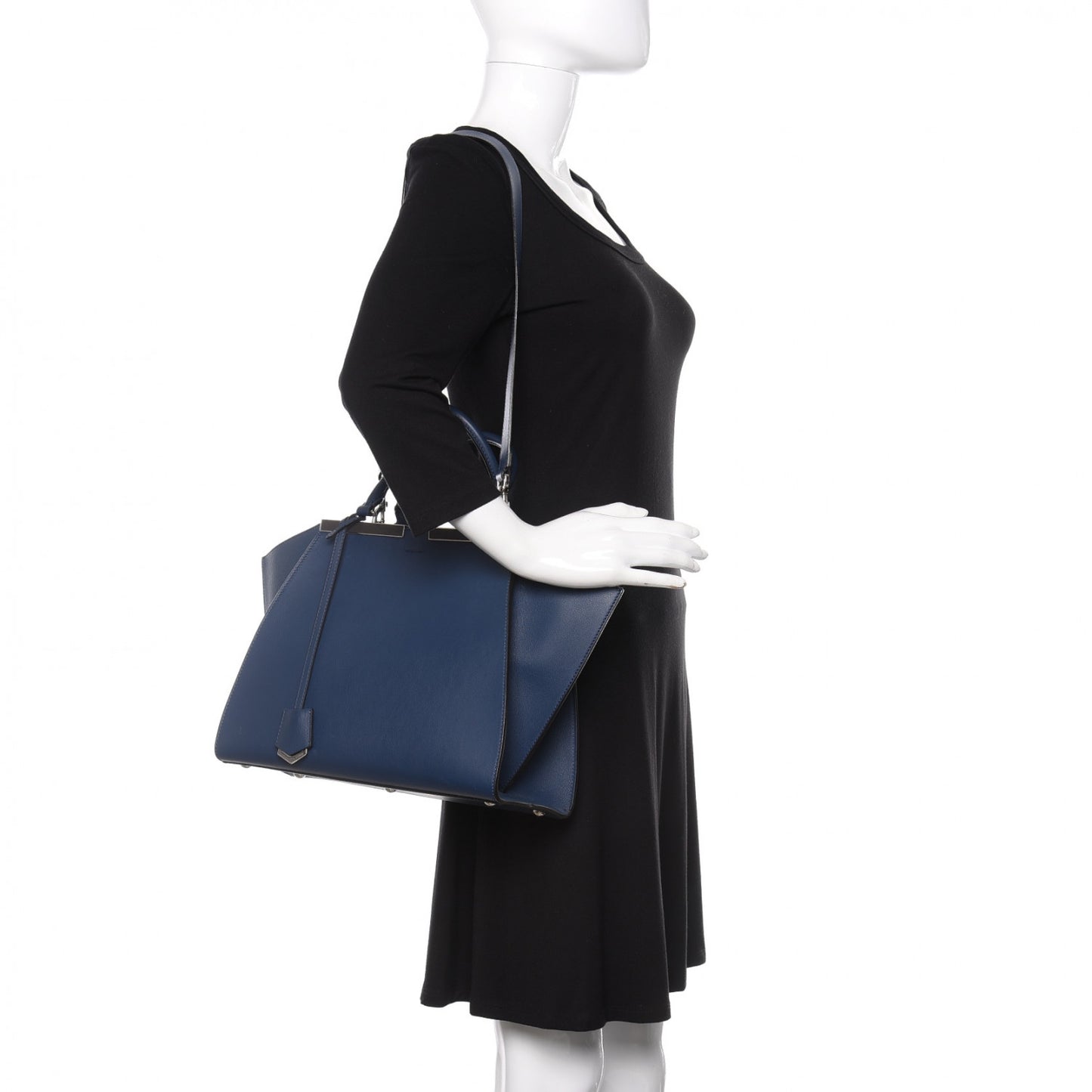 Vitello Dolce Shiny Nappa Petite 3Jours Tote Blue