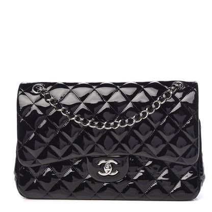 Chanel Patent Quilted Jumbo Double Flap Black 1 of 15