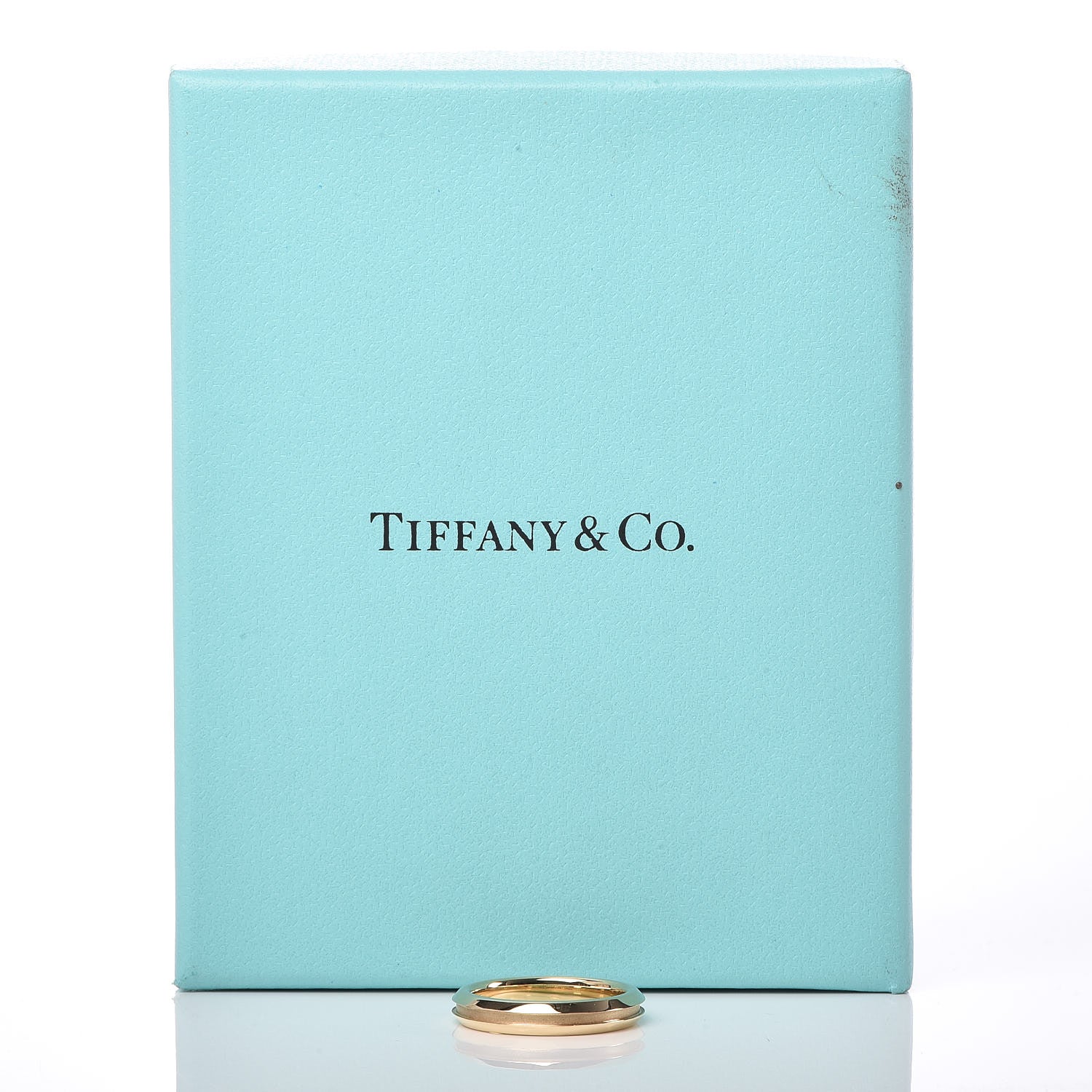 Tiffany 18K Yellow Gold 3.5mm Grooved Band Ring 49 4.75 6 of 6