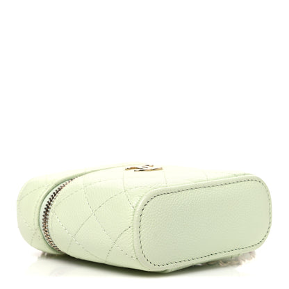 Chanel Caviar Quilted Small Handle With Care Vanity Case With Chain Light Green 4 of 10