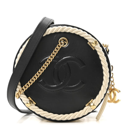 Chanel Crumpled Calfskin Cotton Small En Vogue Round Bag Black 1 of 11