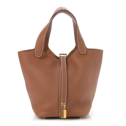 Hermes Taurillon Clemence Picotin Lock 18 PM Gold 1 of 11