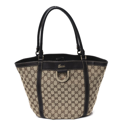 Gucci Monogram Medium D Gold Tote Bag Brown 1 of 10