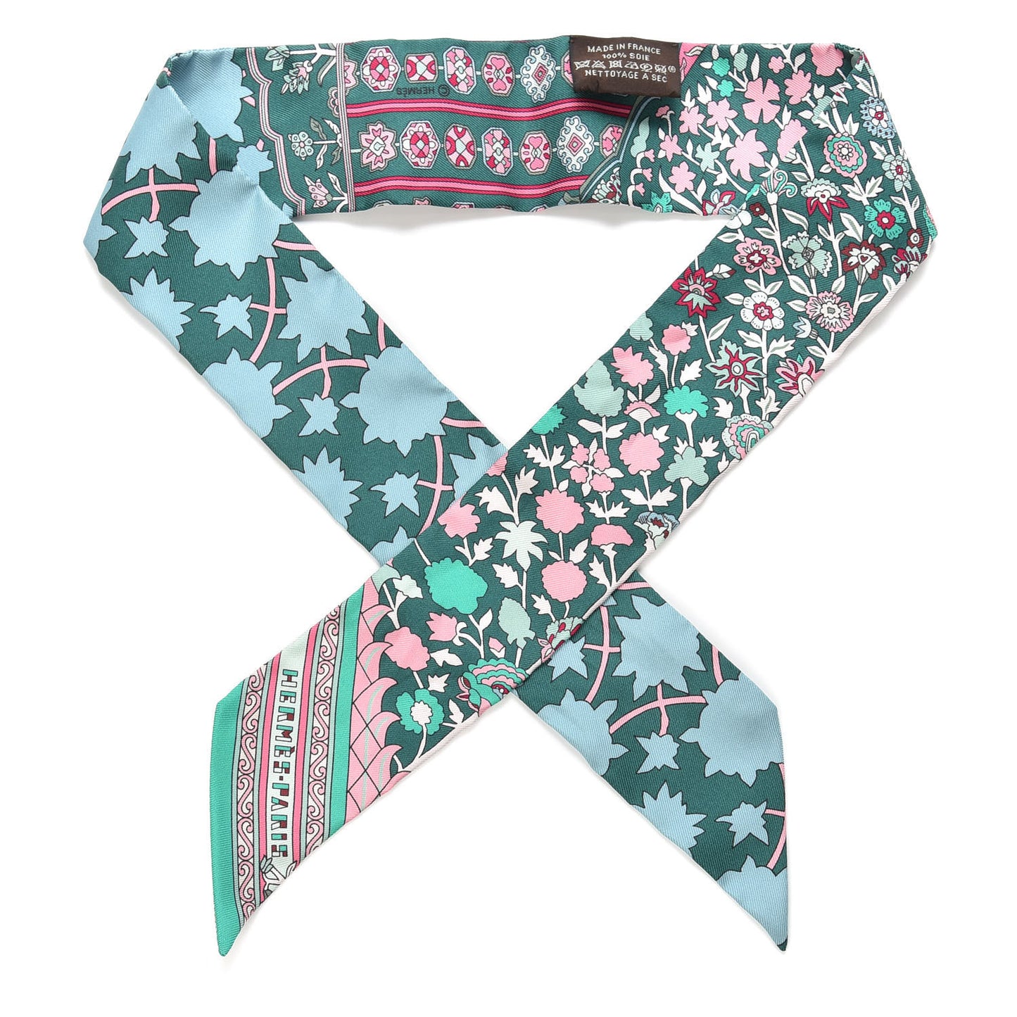 Silk Tapis Persans Twilly Lagon Vert Rose