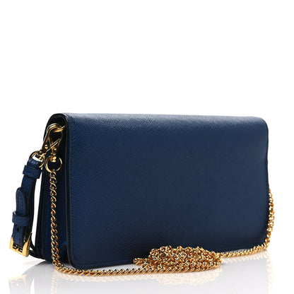Prada Saffiano Metal Oro Mini Bag Bluette 2 of 6
