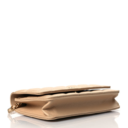 Chanel Caviar Quilted Wallet On Chain WOC Beige 4 of 12