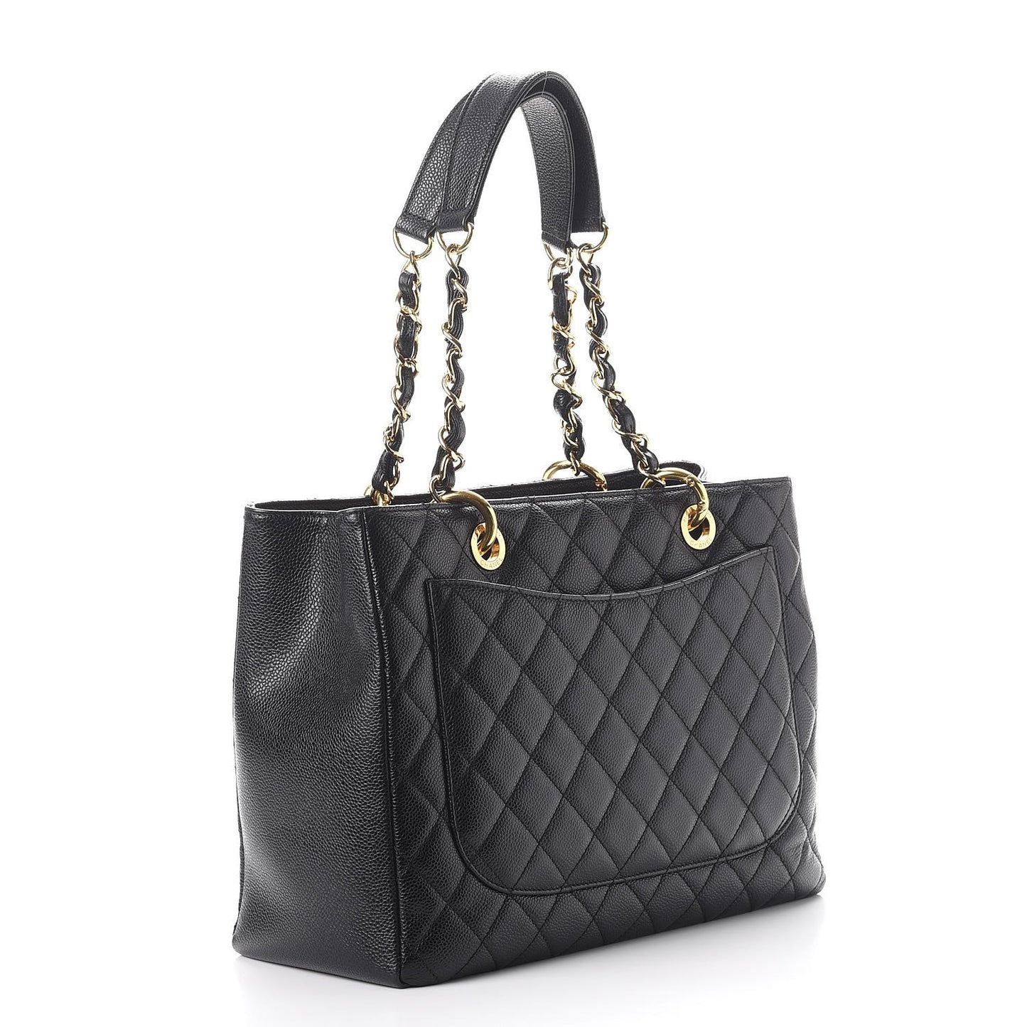 Caviar Quilted Grand Shopping Tote GST Black