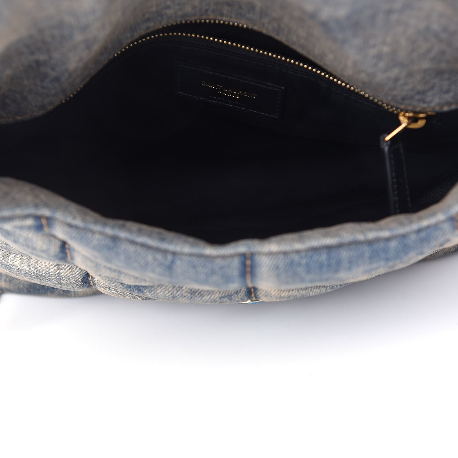 Saint Laurent Denim Quilted Small Loulou Puffer Monogram Chain Satchel Blue Cinnamon 5 of 8