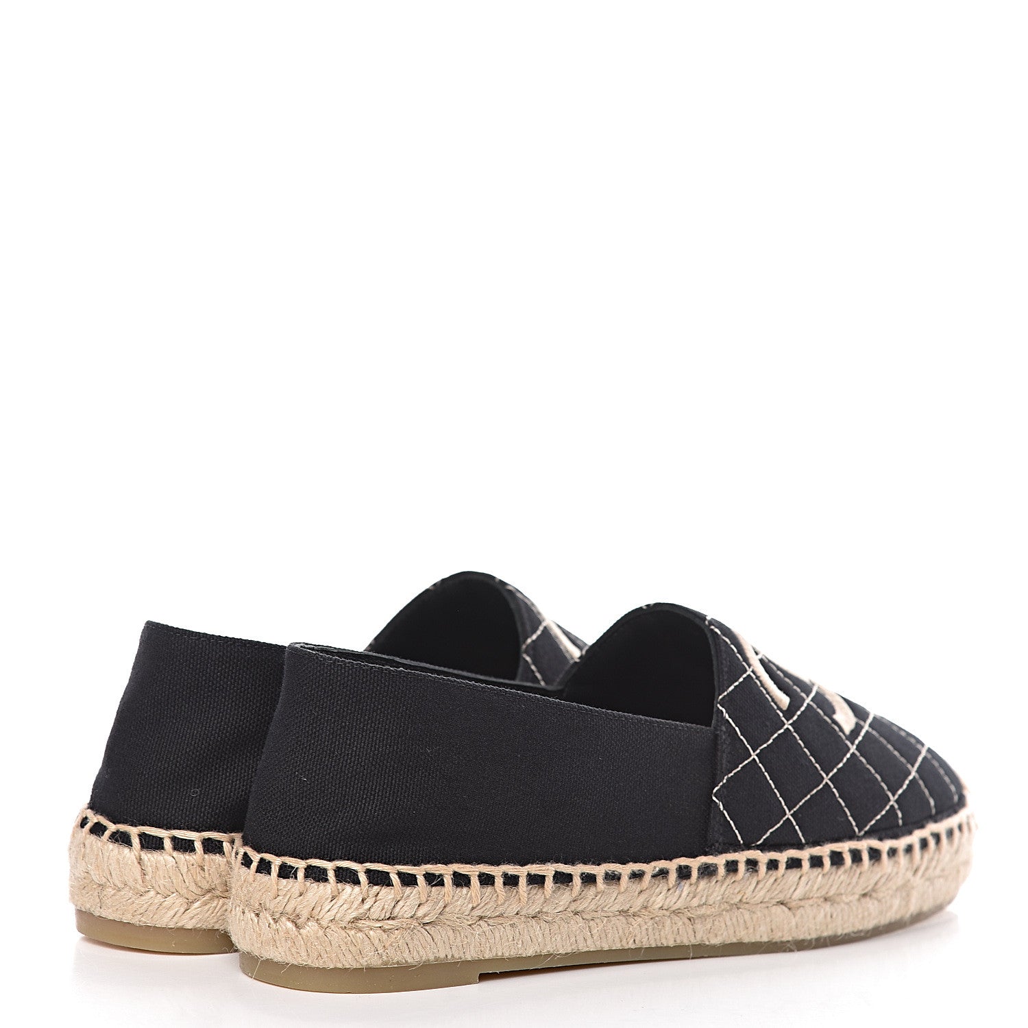 Chanel Fabric Biarritz CC Espadrilles 37 Black 4 of 11