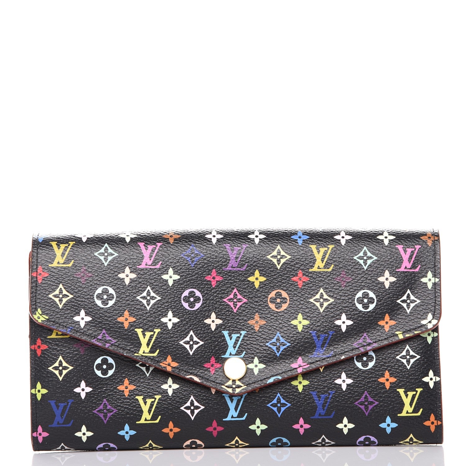 Louis Vuitton Monogram Multicolor Sarah Wallet NM Black Grenade 1 of 7