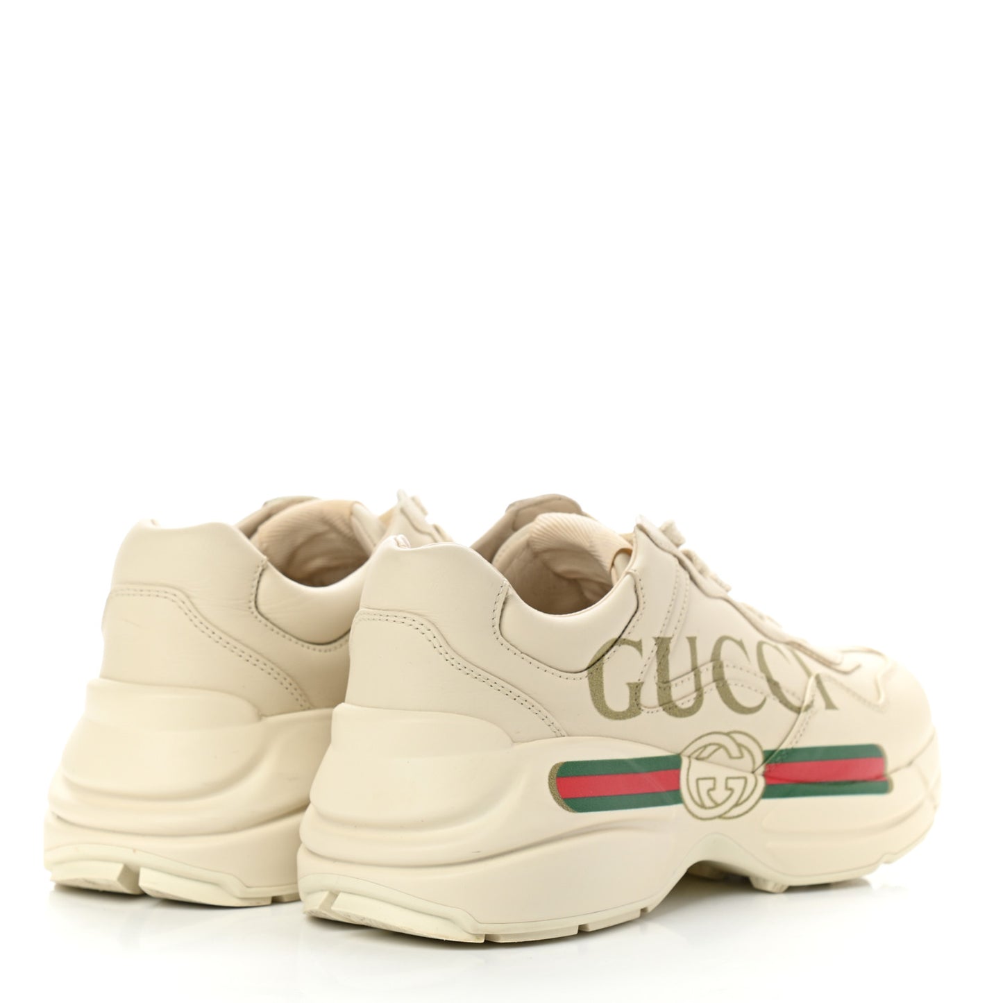 Calfskin Logo Womens Rhyton Sneakers 35.5 Ivory