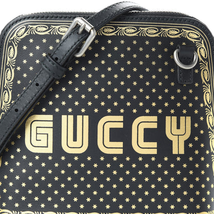 Gucci X SEGA Calfskin GUCCY Stars Mini Dome Shoulder Bag Black Gold 10 of 10