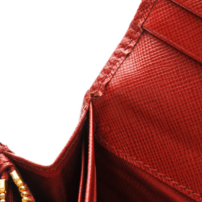 Prada Saffiano Metal Continental Flap Wallet Fuoco 7 of 9