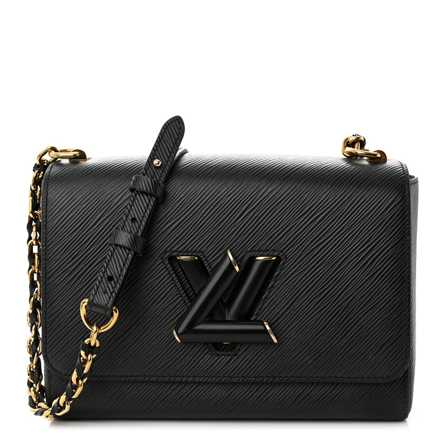 Epi Twist Shoulder Bag MM Matte Black Gold