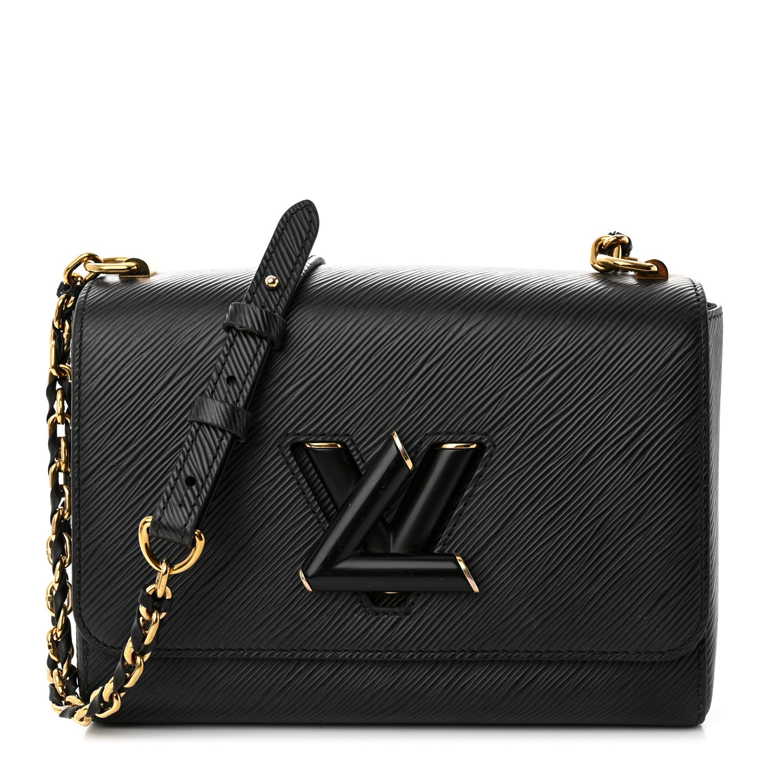 Louis Vuitton Epi Twist Shoulder Bag MM Matte Black Gold 3 of 19