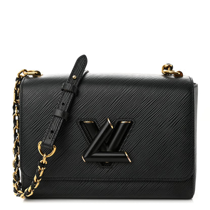 Louis Vuitton Epi Twist Shoulder Bag MM Matte Black Gold 3 of 19