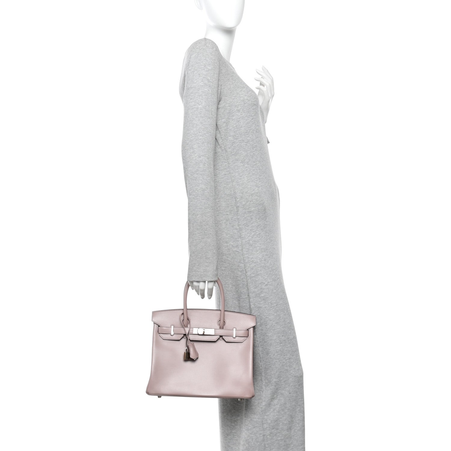 Hermes Veau Tadelakt Birkin 30 Glycine 2 of 11