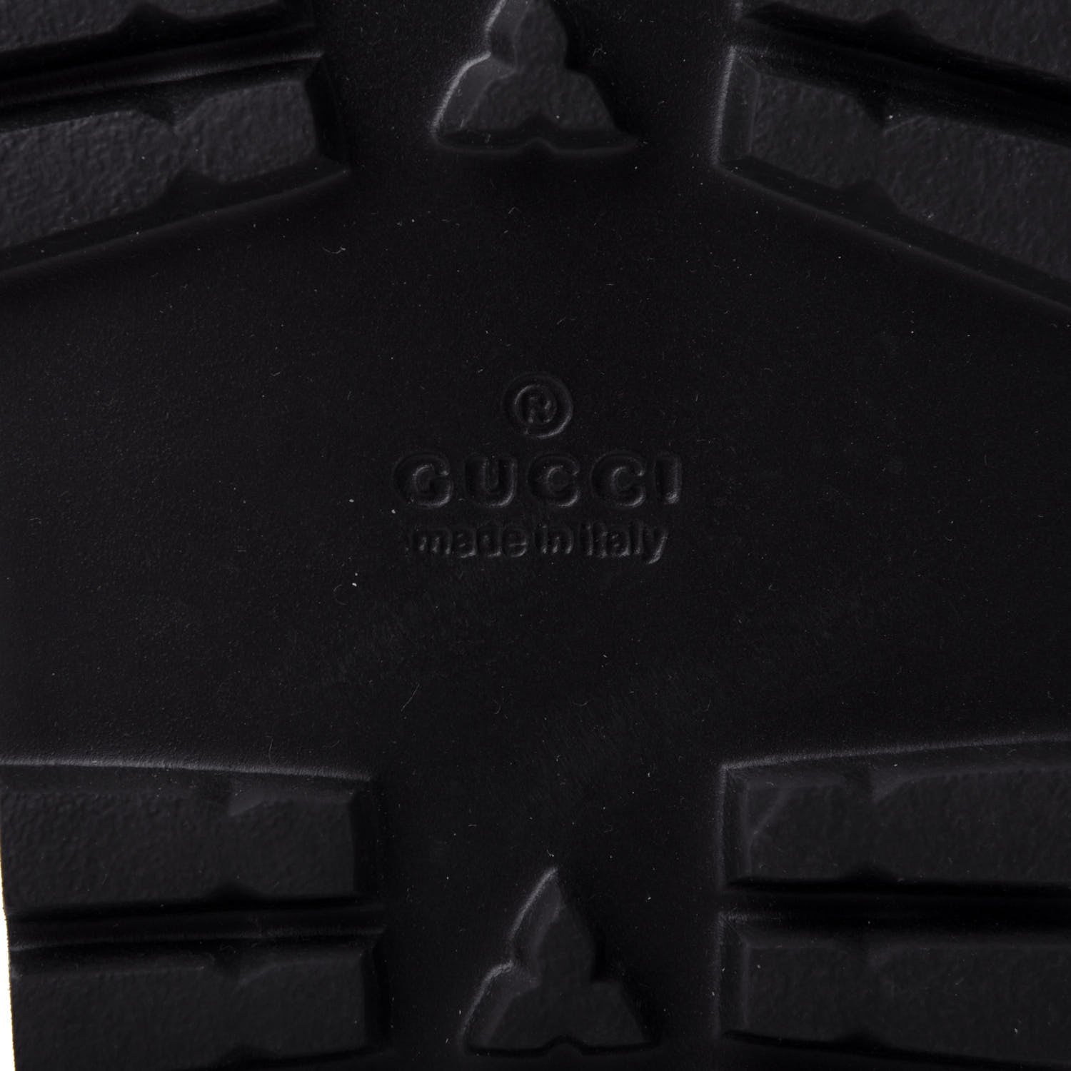 Gucci Rubber Web Mens Lug Sole Slide Sandals 10 Black Green Red 8 of 9