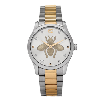 Gucci Stainless Steel 38mm G-Timeless Two Tone Bee Quartz Watch 1 of 5